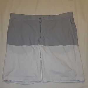 Nike Men's Gray and White Flat Front Shorts